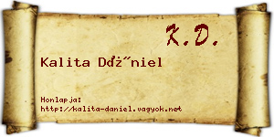Kalita Dániel névjegykártya